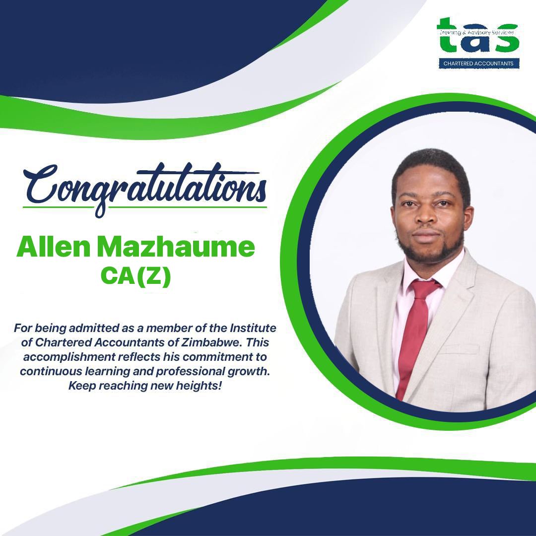 TAS_technical's tweet image. Congratulations to our newest Chartered Accountant! Your dedication and perseverance have led to this incredible achievement. The entire team is proud of you! Allen Mazhaume👏

#CA #CA(Z) #TeamTAS #ProudMoment #ICAZ