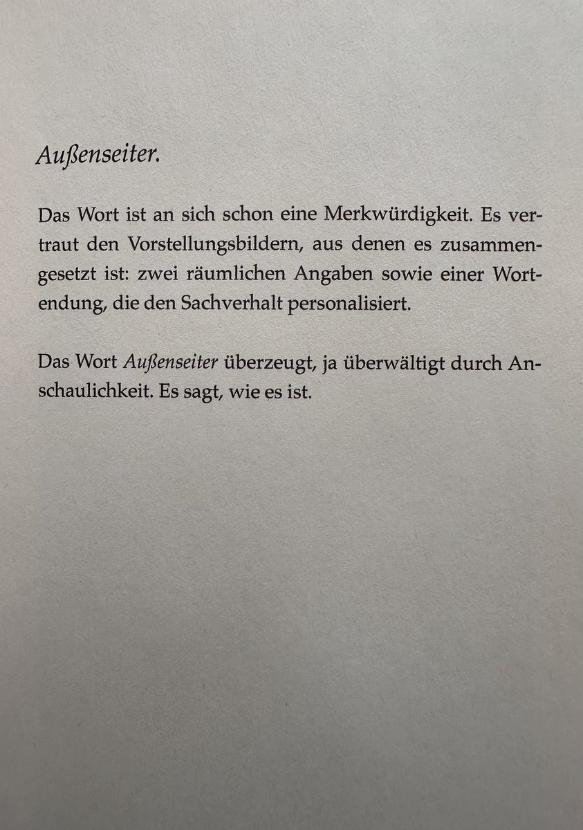 Außenseiter. Ein Essay
Gerade eingetroffen. Vielen Dank an Ralf Konersmann für die schöne Überraschung.
Entstanden aus Überlegungen zu einem Heft unserer Zeitschrift für Kulturphilosophie zu genau diesem Thema.
Mit einem fesselnden Einstieg: „Sagen, wie es ist.“