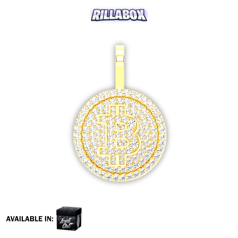 RillaBox's tweet photo. ICED OUT $BTC PENDANT!🪙

With the markets crashing everywhere, what better time to pick up a $BTC pendant iced out with diamonds🤑

Reply below if you would KEEP or SELL this for $2700 to win FREE credit👇