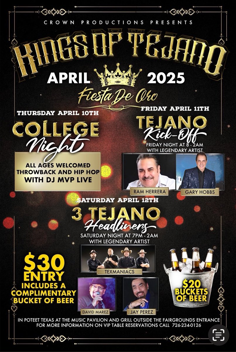 Join us this Friday night April 11th in Poteet, Texas at KINGS OF TEJANO at the Music Pavilion and Grill outside the fairgrounds entrance for a whole lot of Tejano Music! Spread the word Tejano Music family and friends! See you there! God Bless!!!#GaryHobbs #FreddieRecordsArtist