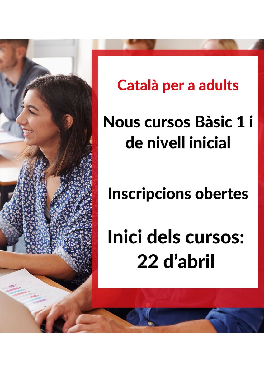 🆕Obrim nous cursos de català inicial i bàsic (Bàsic 1)
Posa't en contacte amb el servei de català de la teva població per saber-ne l'oferta i fer la inscripció.
📆 Inici dels cursos: 22 i 23 d'abril
Més info a 👉ow.ly/qkJF50Vwn5a
#cursosdecatalà
#aprenemcatalàvo3