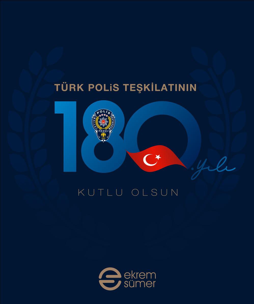 EkremSMR's tweet photo. Huzurumuzun ve güvenliğimizin teminatı olan tüm polislerin polis haftası kutlu olsun🇹🇷🇹🇷🇹🇷 #polis #PolisiminYanındayım #PolisHaftası https://t.co/PTOj5WhPAC