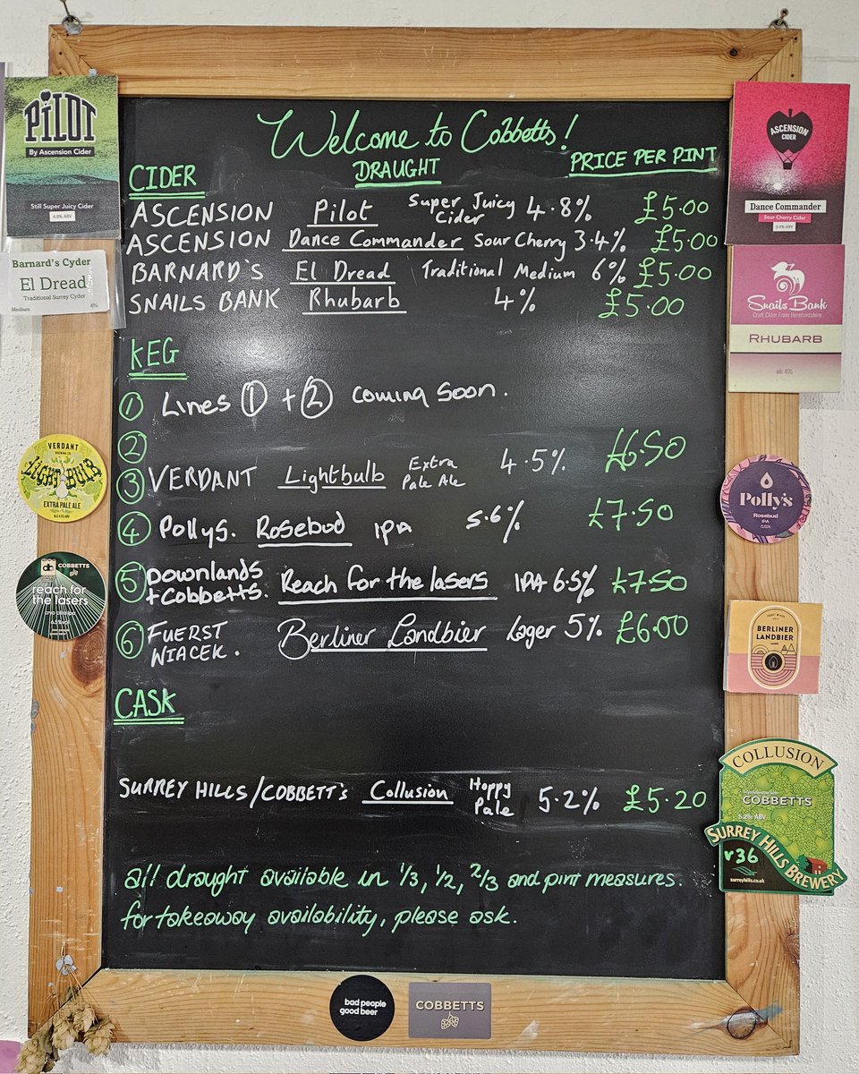 Cobbetts Beer Board (@beerblackboard) on Twitter photo 