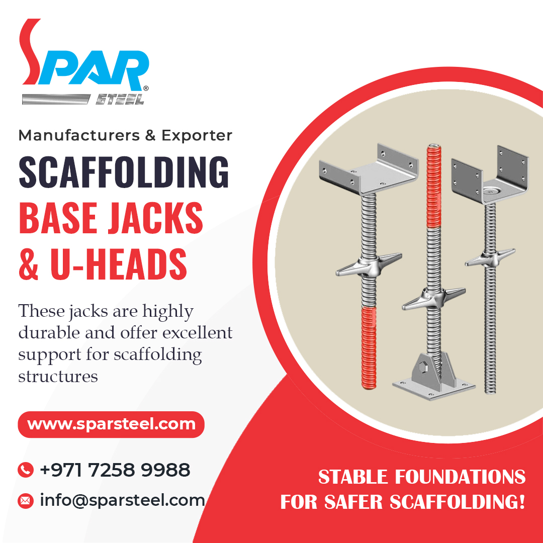 SteelSpar's tweet photo. Manufacturer & Exporter of Scaffolding Base Jacks & U-Heads❗️
👍These jacks are highly durable and offer excellent support for scaffolding structures
🌐 https://t.co/uyekBYbGs9
#SparSteel #scaffolding #scaffoldingservices #scaffoldingjack #basejack #scaffoldingbasejack https://t.co/oPb0ldbWSq