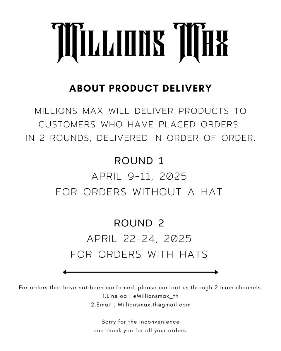 MillionsMax_Th's tweet photo. Announcement Product Shipment 

#MillionsMax https://t.co/AohrnKD9UY