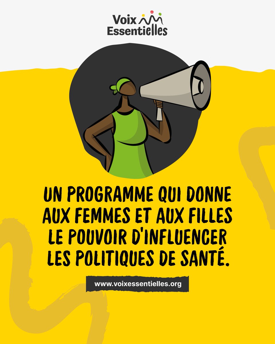 SpeakUpAfrica1's tweet photo. Depuis 2021, Voix EssentiELLES donne aux femmes les moyens de plaider et d'être écoutées là où les politiques de santé sont prises, afin qu'elles puissent atteindre leur potentiel.  Découvrez nos actions et notre impact sur https://t.co/H4j07kvsnP https://t.co/W0ncfgCgsU