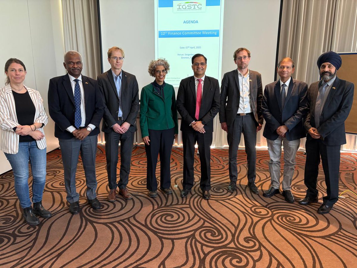 INDOGSTC's tweet photo. The 12th Finance Committee Meeting of Indo-German Science &amp; Technology Centre was held on 7th April 2025 under the chairmanship of Mr Chetan Prakash Jain, DST and Dr Renata Feldmann, BMBF to deliberate key financial matters pertaining to the centre.
@IndiaDST @BMBF_Bund https://t.co/OQknZnXRIj
