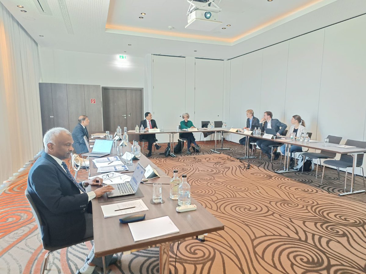 INDOGSTC's tweet photo. The 12th Finance Committee Meeting of Indo-German Science &amp; Technology Centre was held on 7th April 2025 under the chairmanship of Mr Chetan Prakash Jain, DST and Dr Renata Feldmann, BMBF to deliberate key financial matters pertaining to the centre.
@IndiaDST @BMBF_Bund https://t.co/OQknZnXRIj