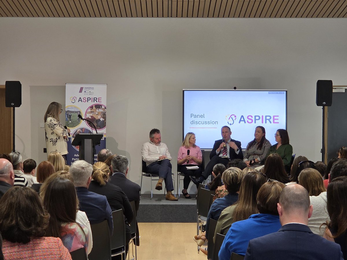 Education Authority (@ed_authority) on Twitter photo A panel discussion is underway on what schools can 'ASPIRE' to through the power of shared education. Chaired by Jayne Simms from @Ed_authority. Panellists are: Michelle Hart from <a href="/ncn4children/">National Childhood Network</a>, Lauri McCusker from <a href="/FermanaghTrust/">Fermanagh Trust</a>, Emma Foster from <a href="/dunclugcollege/">Dunclug College</a>, Cathriona A panel discussion is underway on what schools can 'ASPIRE' to through the power of shared education. Chaired by Jayne Simms from @Ed_authority. Panellists are: Michelle Hart from <a href="/ncn4children/">National Childhood Network</a>, Lauri McCusker from <a href="/FermanaghTrust/">Fermanagh Trust</a>, Emma Foster from <a href="/dunclugcollege/">Dunclug College</a>, Cathriona