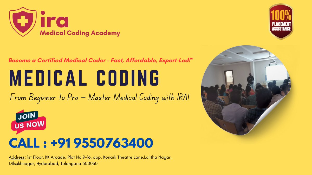 IraCoding's tweet image. IRA MEDICAL CODING ACADEMY
"From Beginner to Pro – Master Medical Coding with IRA!"
"Your Pathway to a High-Demand Career Starts Here!"
"Learn. Certify. Succeed. Join IRA Medical Coding Academy Today!"
#MedicalCodingTraining
#MedicalCodingCourse
#MedicalCodingClasses
#IRA
