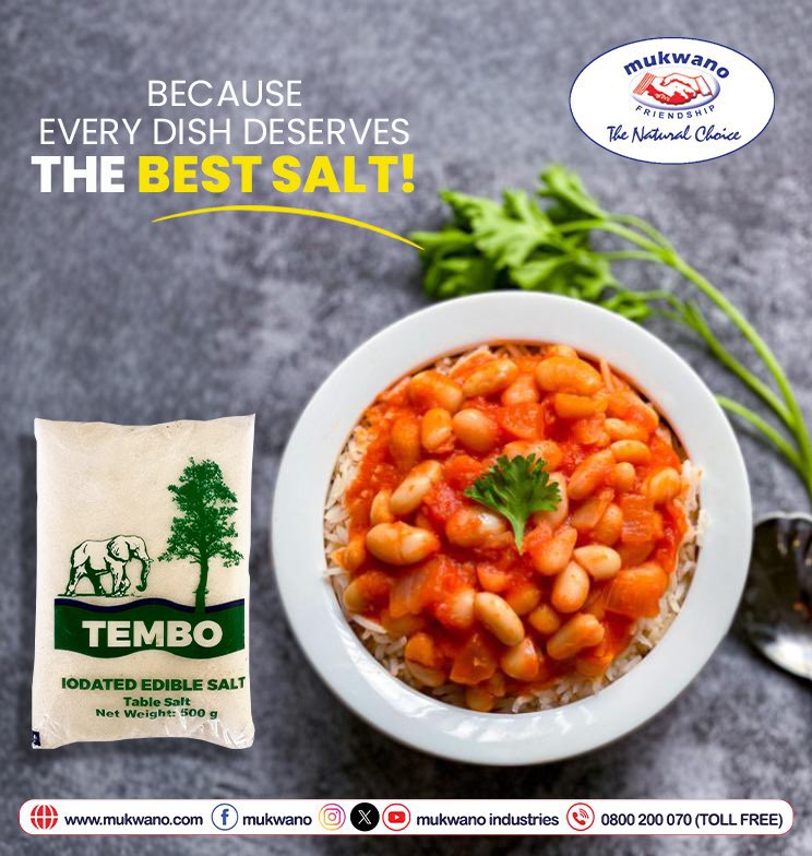 mukwano_ind's tweet photo. Perfect Balance & Perfect Taste. Only with Tembo Salt!
Visit the Mukwano factory outlet (Old UMA conference centre) - Jinja road. Call our outlet service line: +256393241822
#MukwanoIndustries #tembosalt https://t.co/9MJcGqdF8Z