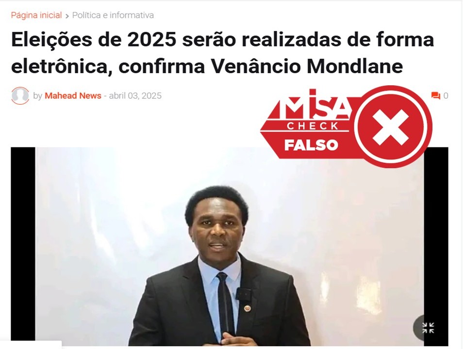 Não há nenhuma decisão para voto electrónico em Moçambique

#MisaCheck #DigaNãoÀDesinformação #VerifiqueAntesDePartilhar #MisaMoçambique

Leia o artigo na íntegra:
misa.org.mz/misacheck/inde…