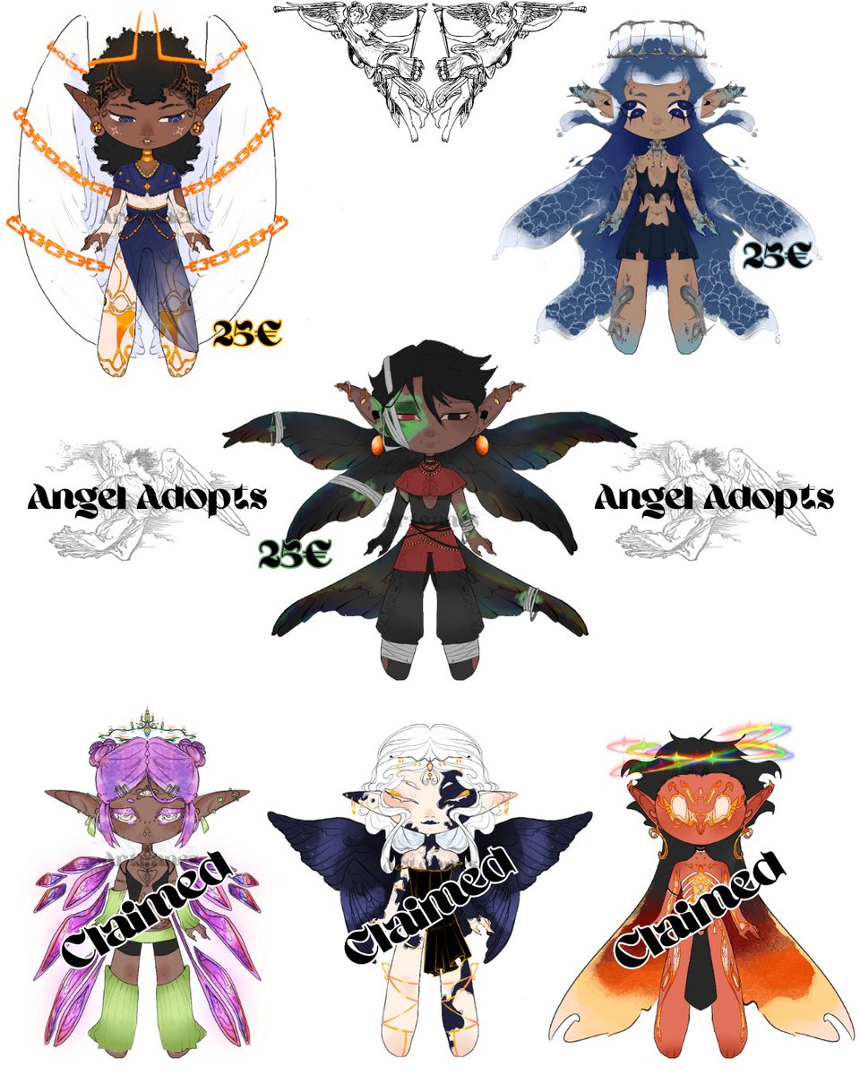 Artcanes's tweet photo. They are 25 euros each, P4ypal only. You can also get a detailed headshot for an additionnal 7euros https://t.co/5yCPSwlxOB