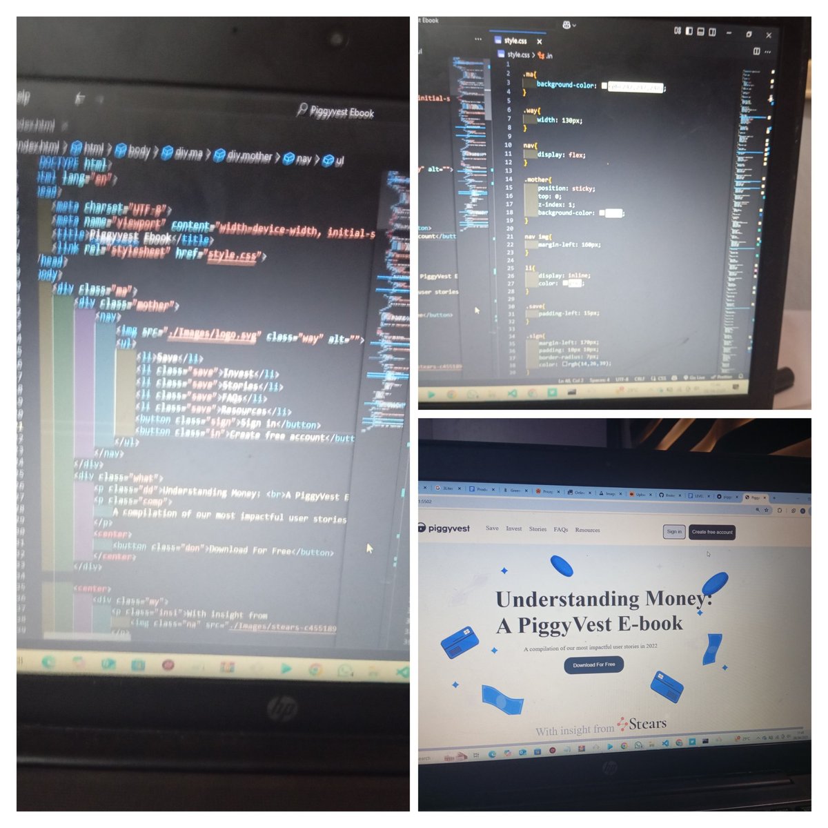 _DaveTheDev_'s tweet photo. Using HTML and CSS 
Was asked to clone Piggyvest Ebook https://t.co/2Tt1OGJs6t