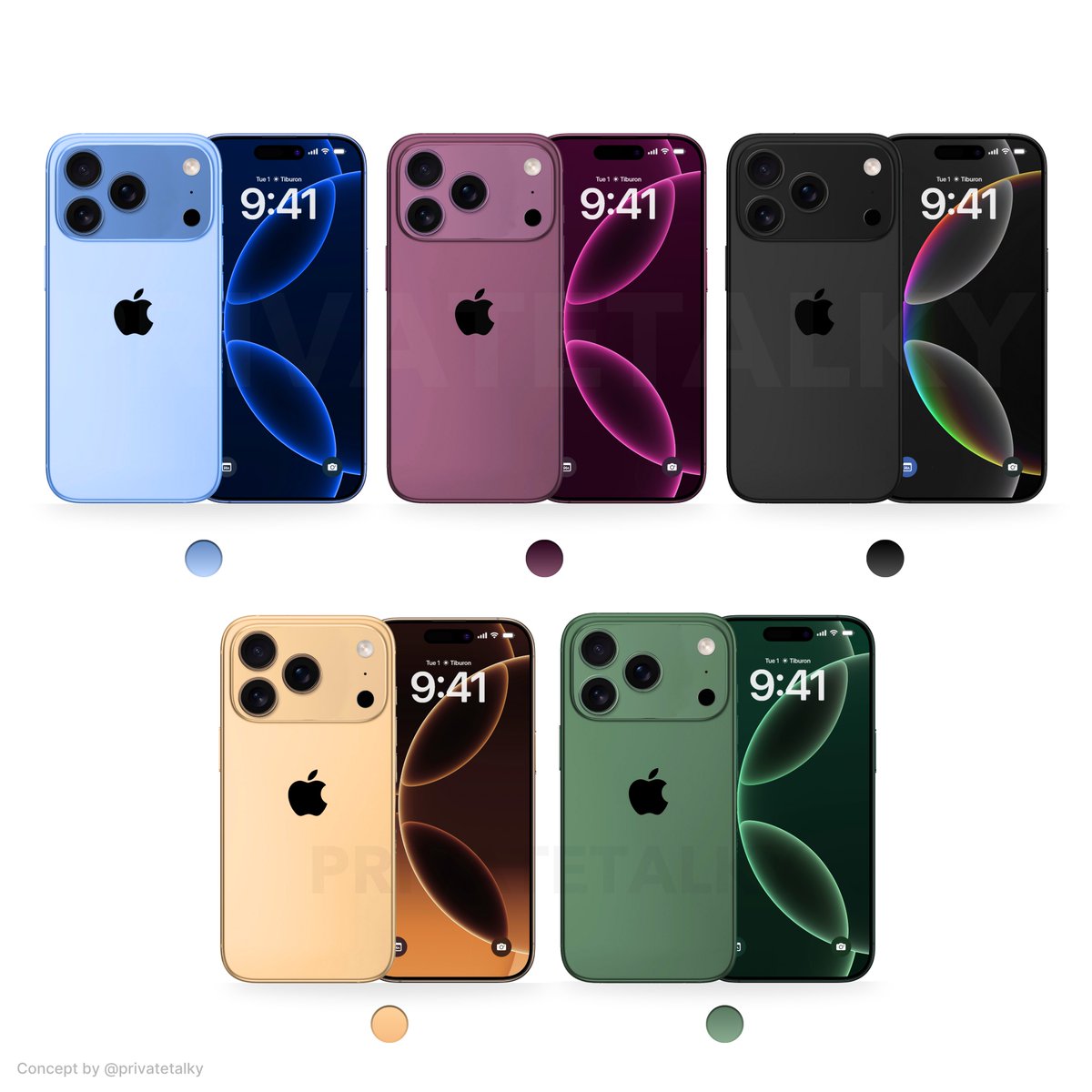 privatetalky's tweet photo. What colors would you love to see in the iPhone 17 Pro lineup? https://t.co/h1XMuP0qHI