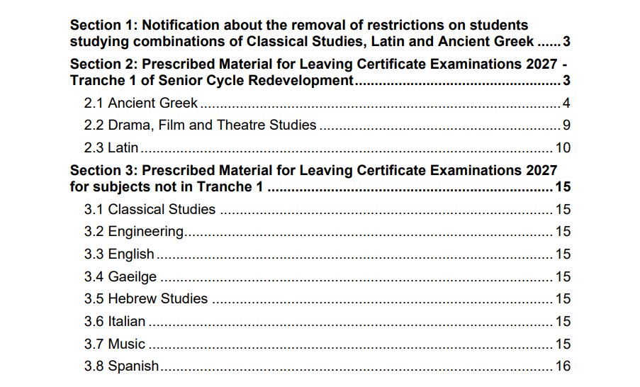 oide_Ireland's tweet photo. Circular Number: 0028/2025 - Important Update -Prescribed Material for the Leaving Certificate Examinations in 2027. Includes a Classical Studies, Latin and Ancient Greek subject combination update. https://t.co/J5TV6u0WxR https://t.co/B2jmoDhN8i