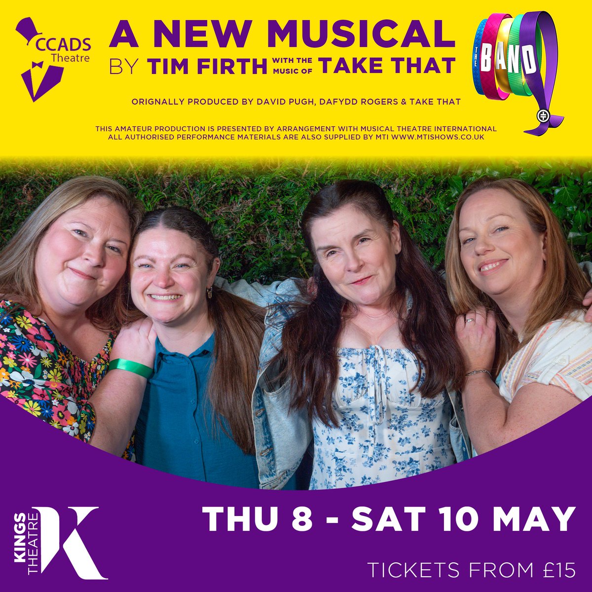 LET IT SHINE... THIS MAY! 🌟 Only 1 month to go until CCADS Theatre brings THE BAND to The Kings Theatre for the first time! A funny, touching story set to iconic TAKE THAT hits! 🎶 📅 THU 8 - SAT 10 MAY 🎟️Tickets ➡️ buff.ly/od5zuY7