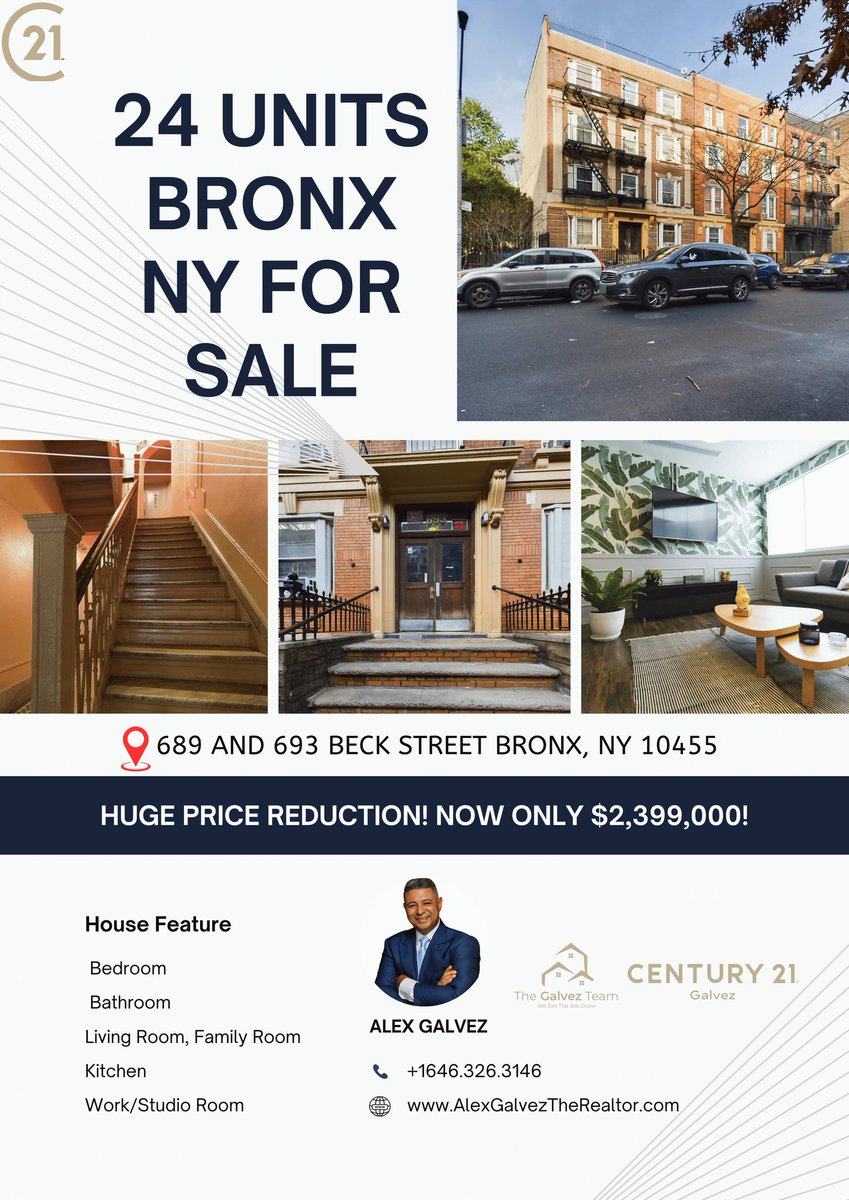 alexandergp3000's tweet photo. Incredible 24-Unit Investment Opportunity in The Bronx!
Contact:
Alex Galvez
Phone: +1 646-326-3146
Website: https://t.co/N813P8p152
.
.
#BronxRealEstate #MultiUnitProperty
#uzaksehir
#stockmarketcrash
#HappyBirthdayAlluArjun
#TrumpTariffs https://t.co/Cx9fdMMPWf