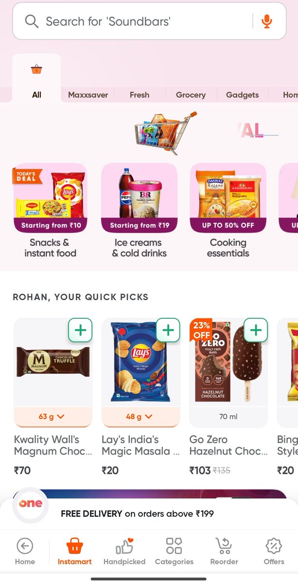 kumar_rohank's tweet photo. @SwiggyInstamart @SwiggyCares I have one membership &amp; its feature that i would get free delivery above 99. but its delivering above 199. 
then what is the purpose of taking membership for me? 
can you help me in understanding this? https://t.co/wCozTuhFHk