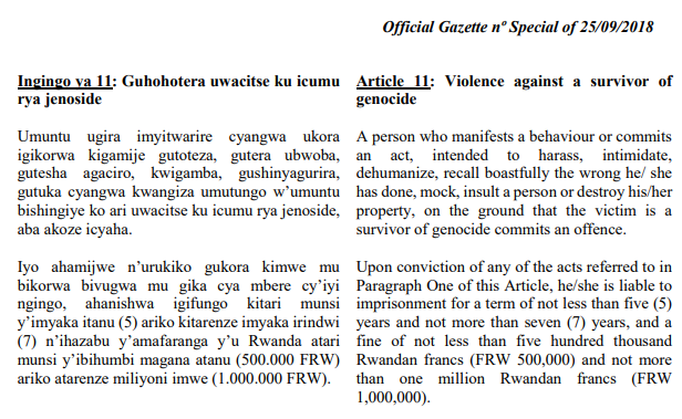 UncleGobby's tweet photo. (8) ICYAHA CYO #GUHOHOTERA #UWACITSE KU #ICUMU RYA JENOSIDE:
Kigizwe no kuba umuntu arangwa cg agira imyitwarire yo gukora ibikorwa bigamije;
-gutoteza
-gutera ubwoba
-gutesha agaciro
-kwigamba (mu mvugo no mu nyandiko no mu bimenyetso)
-gushyinyagurira
-gutuka
-kwangiza umutungo https://t.co/JGvRm4K5w7