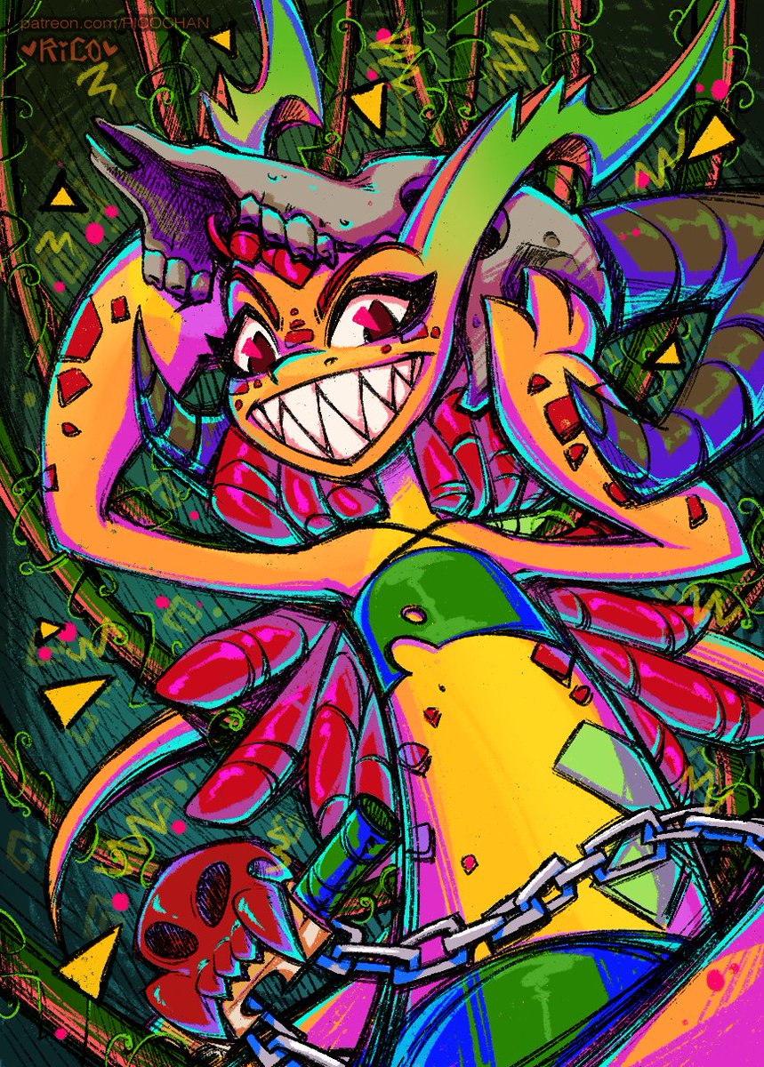 RICOZAWR's tweet photo. 🥭One of my first pictures for swop cards🐉
And yes, I did a manicure for wooden hand.
#art #furryarts  #dragon #MERCH https://t.co/F3a6L0WDRM
