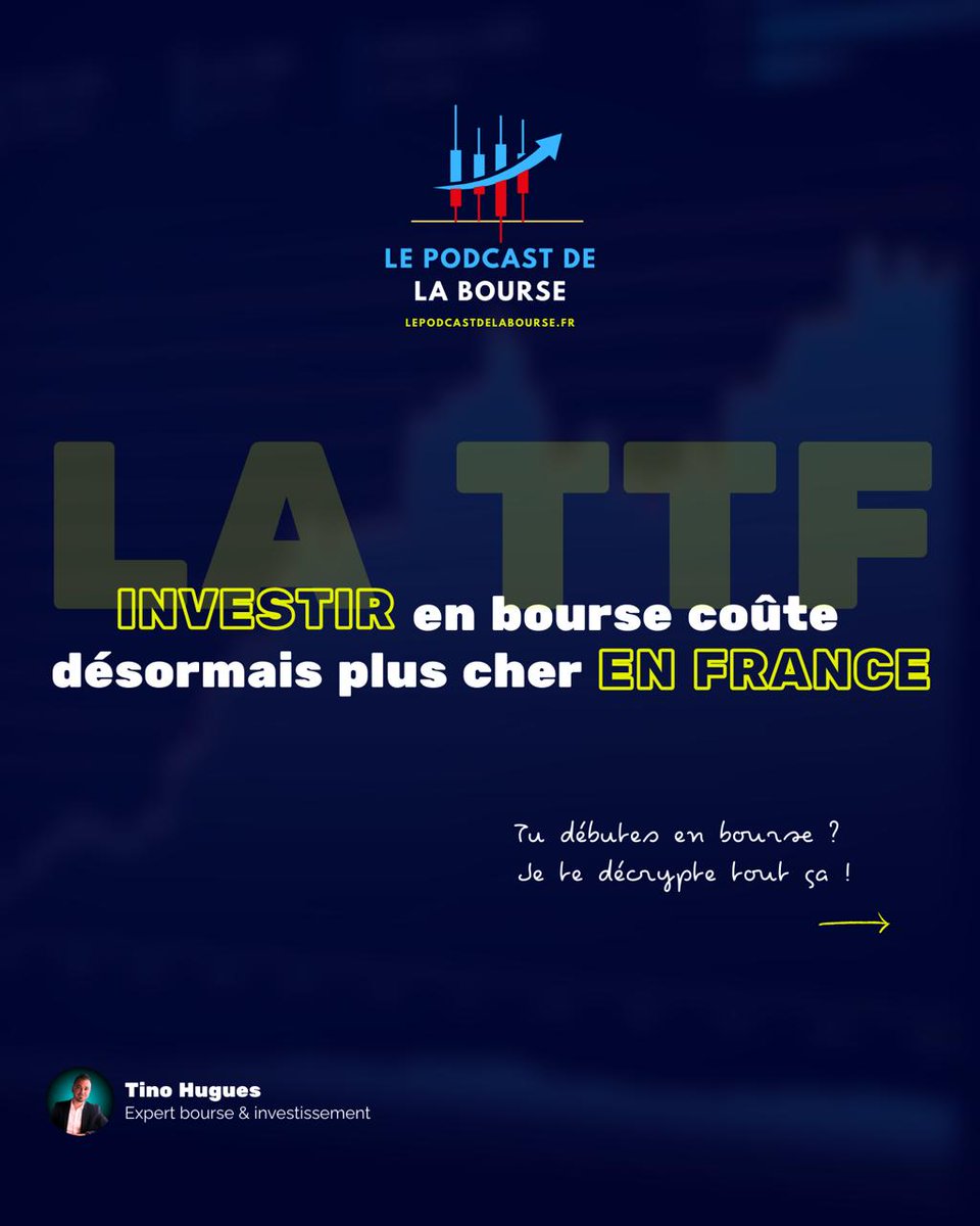 Tino_Bourse's tweet photo. 💥 Investir en bourse coûte désormais plus cher en France… et si tu n’es pas au courant, c’est normal : 

Personne n’en parle vraiment.

🎯 Nouveau format, nouvelle mission : Aider ceux qui démarrent !

Des sujets complexes, expliqués simplement.

📌 Aujourd’hui, focus sur la TTF – Taxe sur les Transactions Financières, une taxe qui pénalise… surtout les investisseurs long terme.

Pour faire simple :

💰 Si tu achètes une grosse action française (capitalisation > 1 milliard d’euros), tu es taxé à 0,4 %.

⏳ Mais si tu la revends dans la journée… tu échappes à la taxe !

👉 Résultat : on favorise le court terme et on pénalise ceux qui investissent sur le long terme.

Logique ?

Pas vraiment…
En même temps, c'est Français !

🧵 Thread

#bourse #investissement #TTF