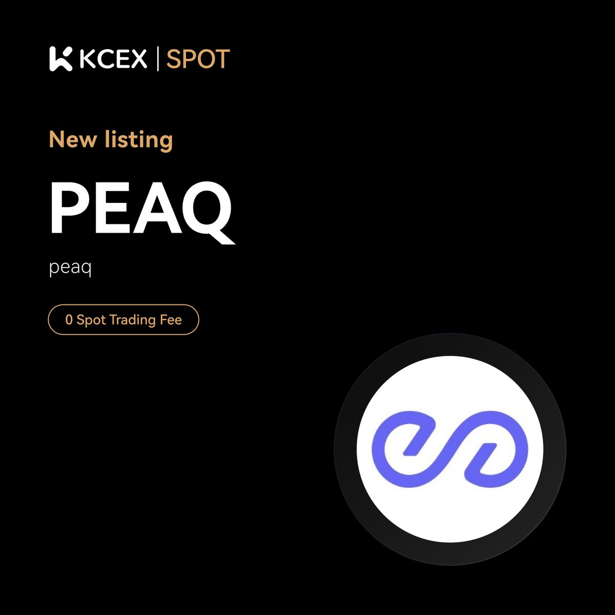 #KCEX New Listing !

<a href="/peaq/">peaq</a> , a layer-1 blockchain designed to be the go-to backbone for the Machine Economy, now known as DePIN, will be listed on KCEX spot trading market.

Trading Pair: $PEAQ/USDT
💼 Deposits: Opened
⏰ Spot Trading Starts: 2025-04-08 11:00 (UTC)