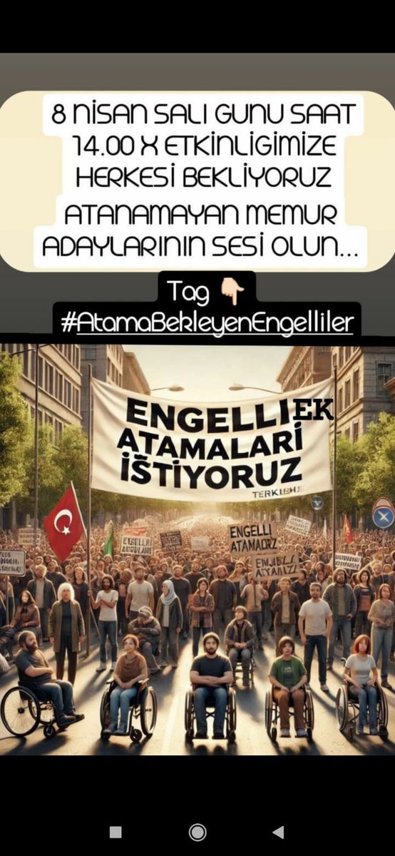 Engelli kamu istihdam sayısında ivedilikle iyileştirme yapılması için destek olalım
<a href="/MemurSenKonf/">Memur-Sen</a> <a href="/_aliyalcin_/">Ali YALÇIN</a>
<a href="/TSKonfederasyon/">Türkiye Sakatlar Konfederasyonu</a> <a href="/yusufcelebitsk/">Yusuf Çelebi</a> <a href="/metinayhan/">Dr. Ayhan Metin</a>
<a href="/EKonfederasyonu/">Engelliler Konfederasyonu</a> <a href="/TurkiyeBeyazay/">Beyazay</a> <a href="/lokmanayva/">Lokman Ayva</a>
<a href="/Sahimsen_/">sahim-sen</a> <a href="/2030AgendaSDG/">Ayşe Sarı-Sosyal Hizmet Uzmanı</a>
<a href="/yasadikca_com/">Engelli Haberleri</a> <a href="/mehmet_kiziltas/">Mehmet KIZILTAŞ🇹🇷</a>
 Sağduyuyla Katılalım