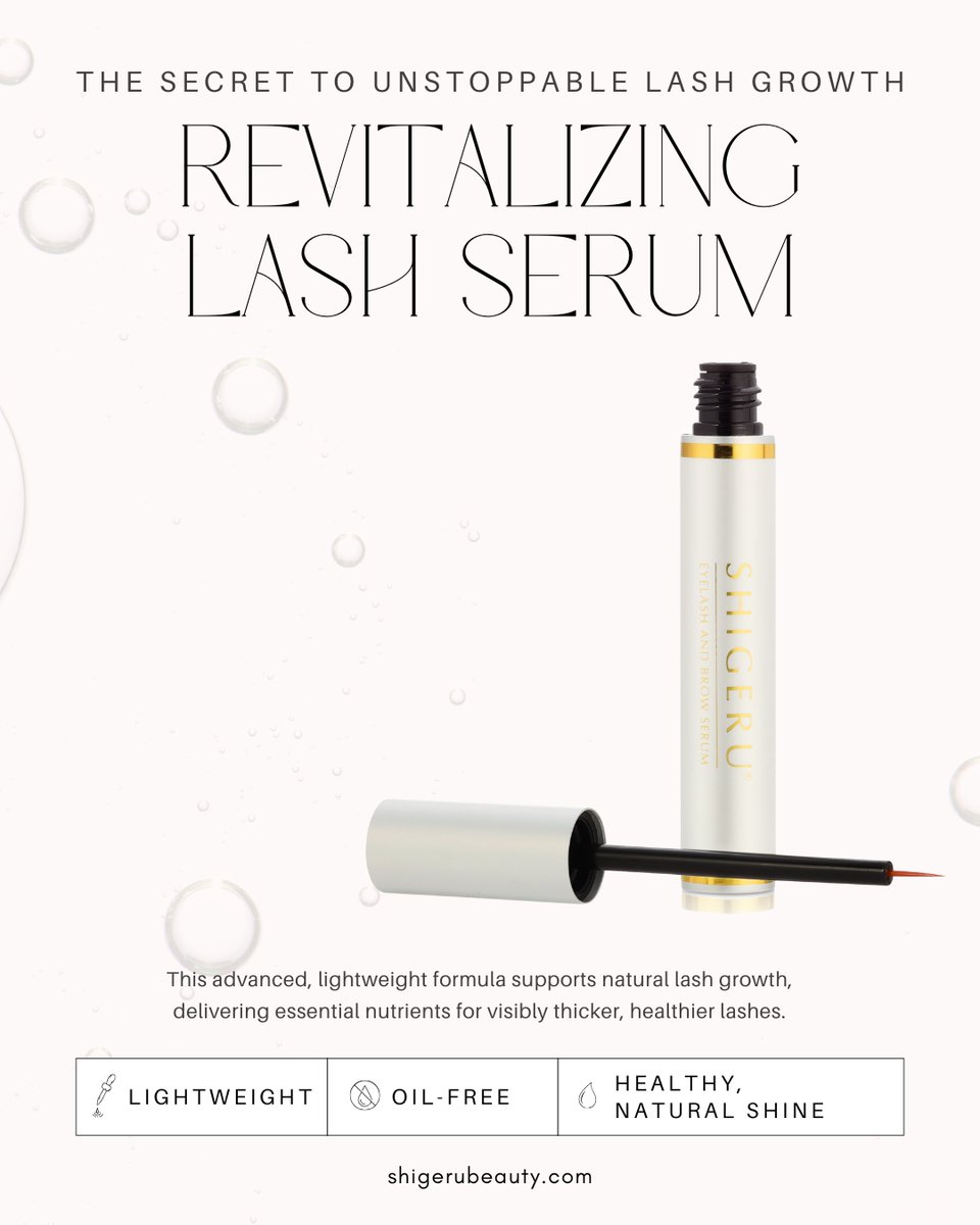shigerubeauty's tweet image. Dream Lashes!✨
Our oil-free Lash Growth Serum nourishes, strengthens, and rejuvenates your natural lashes—helping them grow longer, fuller, and healthier. 💫

💖 Try it now and see the difference!
🛒 Buy Now!

#lashserum #browserum #lashcare #lashgoals #shigerubeauty #oilfree