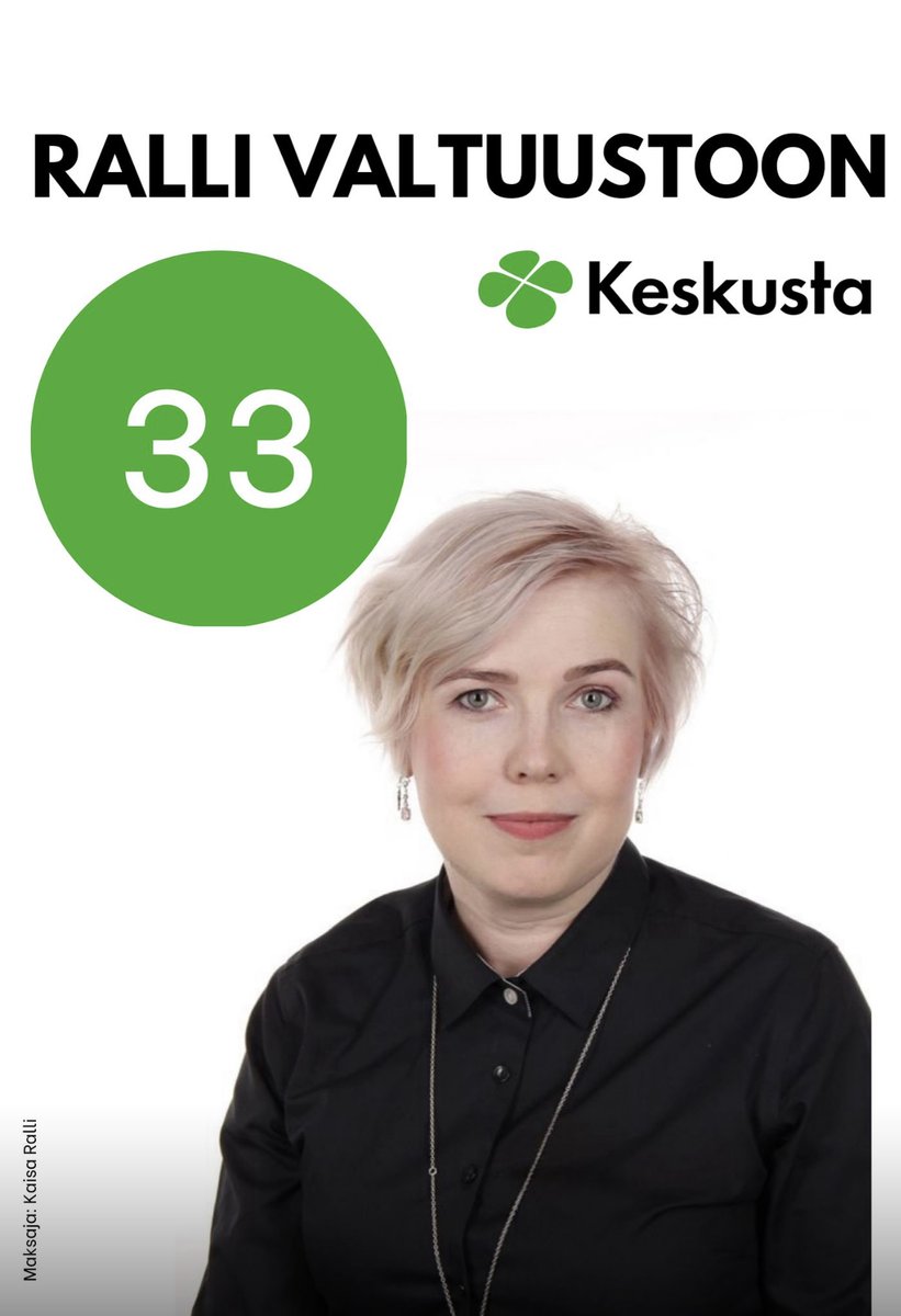 Seis Mummo/PappaRallille tienpäällä.
Ralli valtuustoon.
Kokenut kuntapolitikko, yhteistyökykyinen sillanrakentaja.
#33