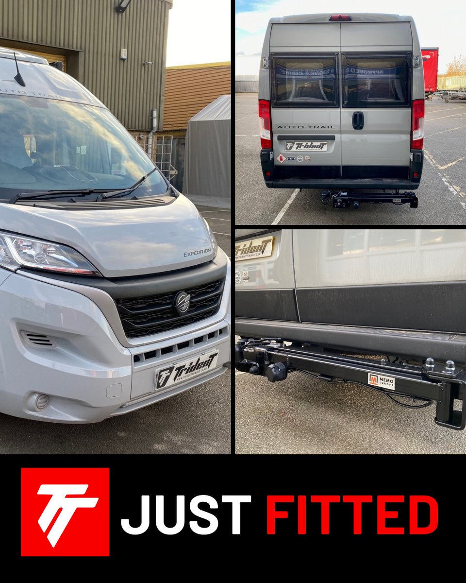 tridenttowing's tweet photo. We recently fitted this fixed flange tow bar &amp; 13-pin vehicle-specific electrics, complete with a Memo VanSwing! 🛠️

When carrying a cycle carrier, the VanSwing allows you to open your camper van’s rear doors without removing the bikes or bike rack. https://t.co/F6Az3WPatO