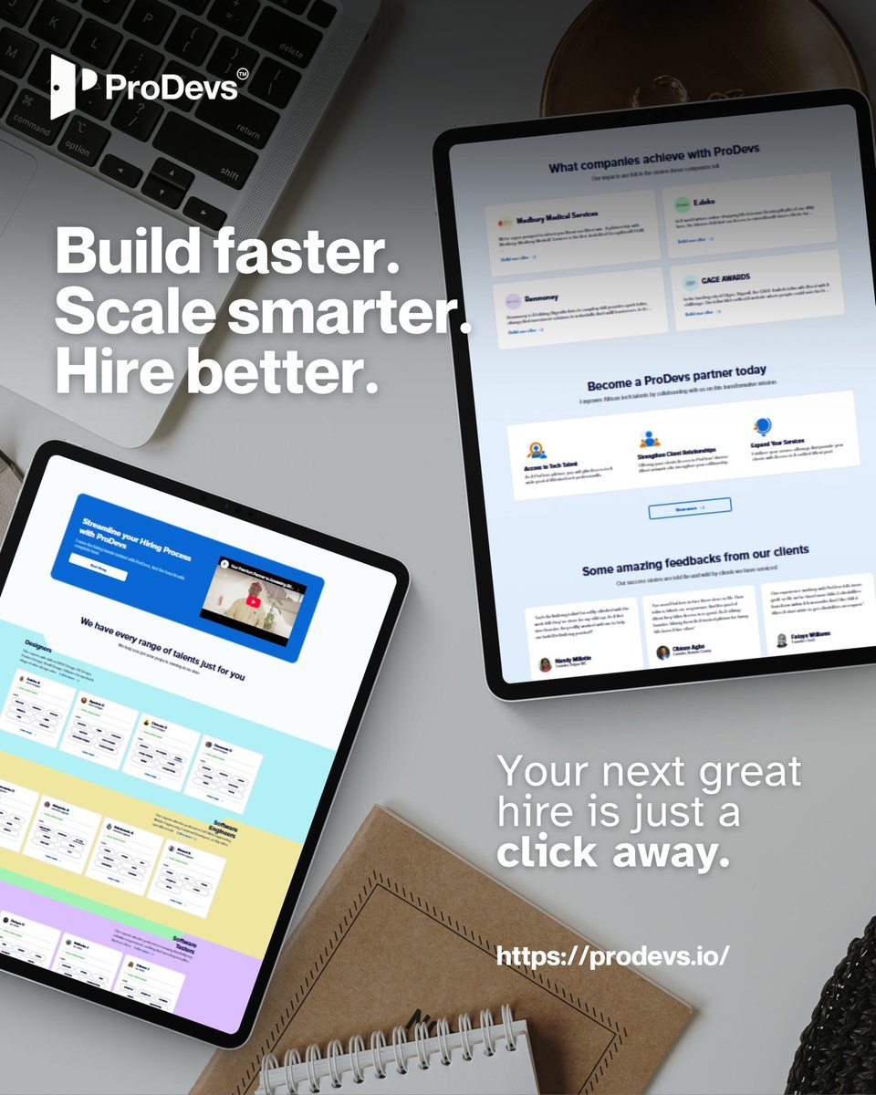 Want to build faster, scale quicker, and hire the right people without the stress? 

With ProDevs, you get the right tools and top talent to help your business grow, all while saving time and energy. Let’s make your vision a reality, faster!

Visit prodevs.io to get