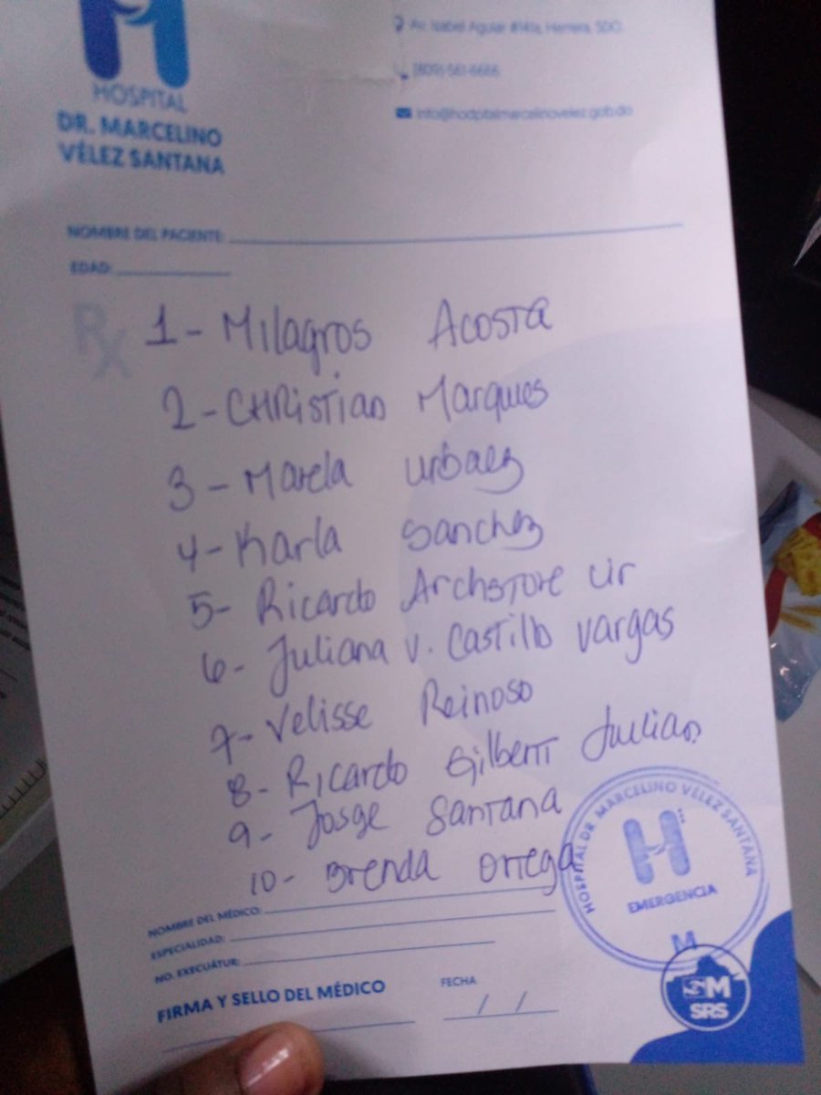 Nos informa una colega que todos estos pacientes están en el Marcelino Velez Santana.! #TragediaJetSet