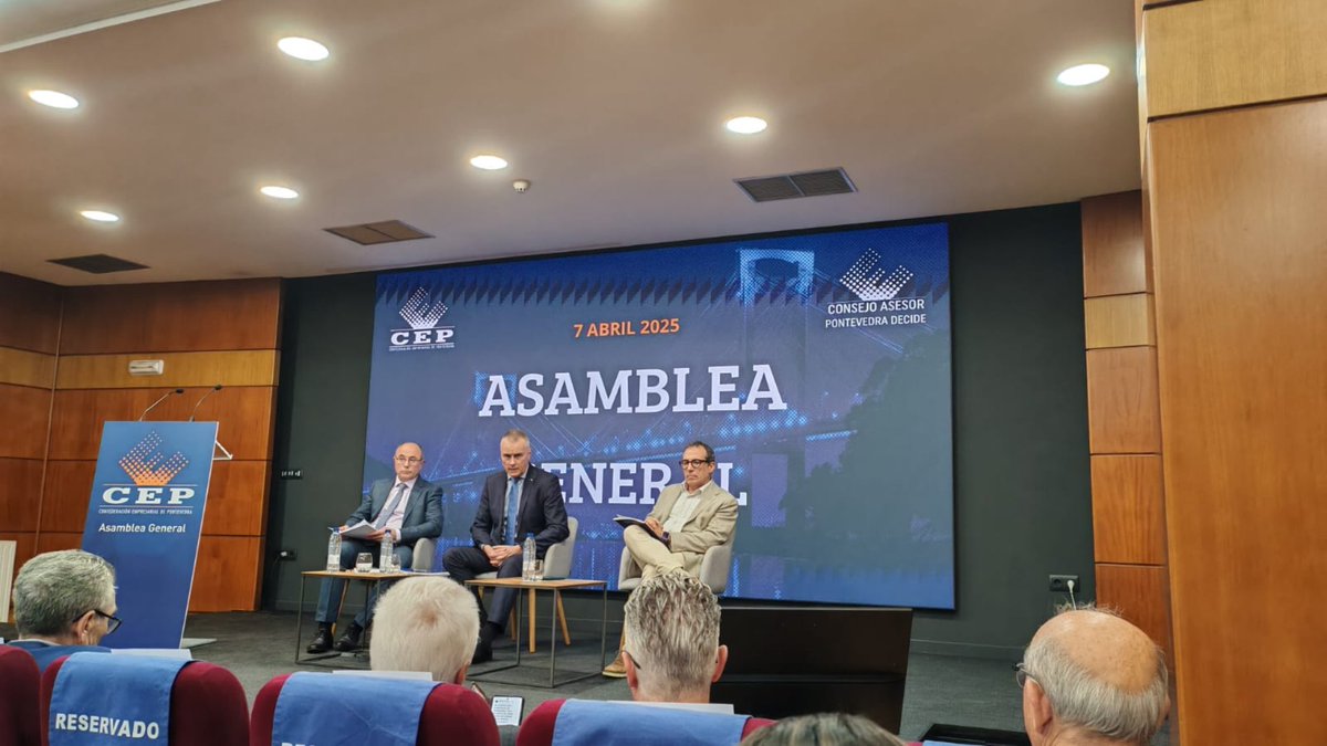 Asistimos a la Asamblea General de la <a href="/CEP_Pontevedra/">Confederación Empresarial de Pontevedra (CEP)</a>  como entidad asociada.
👏 Enhorabuena por su labor y liderazgo en el tejido empresarial gallego.
¡Seguimos sumando por una Galicia sostenible! 🌱
#APROEMA #CEP #EmpresaYMedioAmbiente