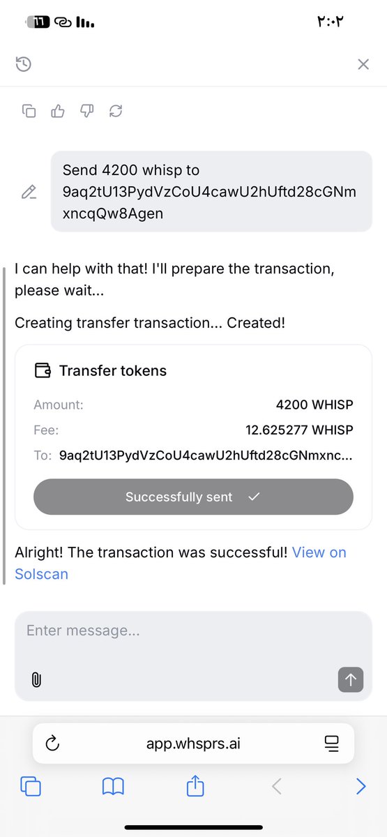 $whisp very smooth wallet and no sol gas for transactions 

$btc $sol $sse $snai