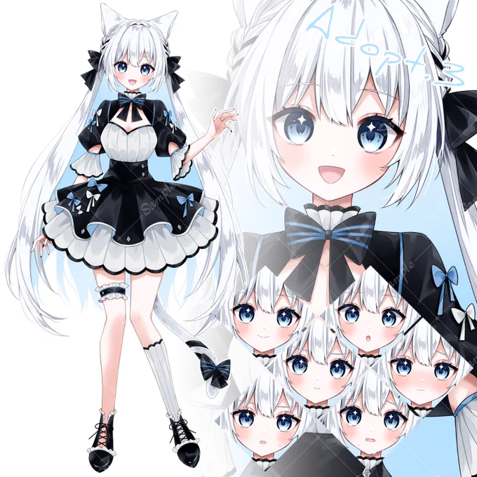 【表情全7種】白猫の女の子 | SKIMAIRIAMで使用できる立ち絵を出品しましたよろしくお願いします  #opt販売 #IRIAM 