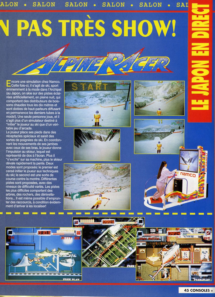 AllmightoFranky's tweet photo. On reste au japon mais on démarre le reportage sur le salon AOU 95 à Tokyo,salon dédié à l'arcade!! On découvre le stand #Namco avec #TheOutfoxies,#AlpineRacer,#MachBreakers et #AirCombat22!! 4/5 https://t.co/KLpSGAqIjS
