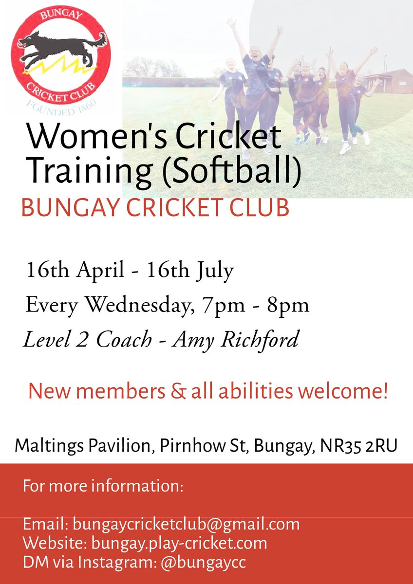 Outdoor training sessions start next week and we're here for it! 🏏 

#Bungay #BlackDogCricket #Cricket