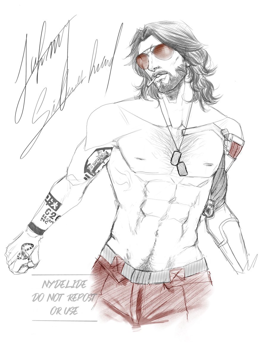 Nydelide's tweet photo. A variation 
#JohnnySilverhand #Cyberpunk2077 https://t.co/XnIfppMj4g