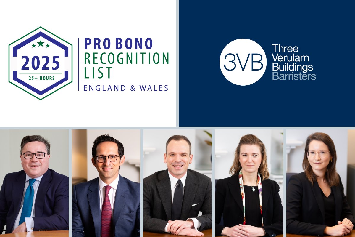 3 Verulam Buildings (@3vbchambers) on Twitter photo Five members of 3VB have been recognised in the Pro Bono Recognition List 2025: Hefin Rees KC, <a href="/Can_Yeginsu/">Can Yeğinsu</a>, Ian McDonald, Gretel Scott, Catherine Drummond.
3vb.com/members-of-3vb… Five members of 3VB have been recognised in the Pro Bono Recognition List 2025: Hefin Rees KC, <a href="/Can_Yeginsu/">Can Yeğinsu</a>, Ian McDonald, Gretel Scott, Catherine Drummond.
3vb.com/members-of-3vb…