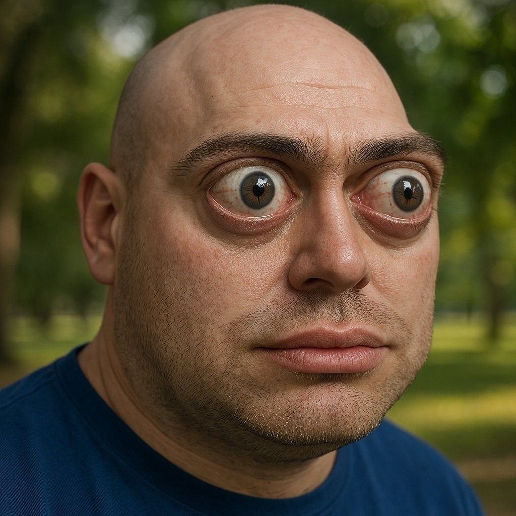 Trenchesplus's tweet image. If pepe was a human. 😂 

Just paint this guy green all through and I won't know the difference.

#Humanize