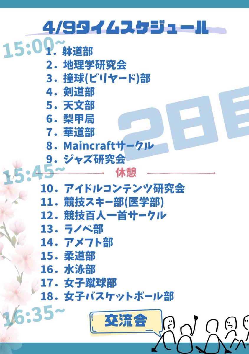 明日も参加します。
1年生に対面で会えるのを楽しみにしてます。
水泳部は後半です。

#春から梨大
#山梨大学
#梨大
#梨大サークル
#春から山梨大
#山梨大学サークル