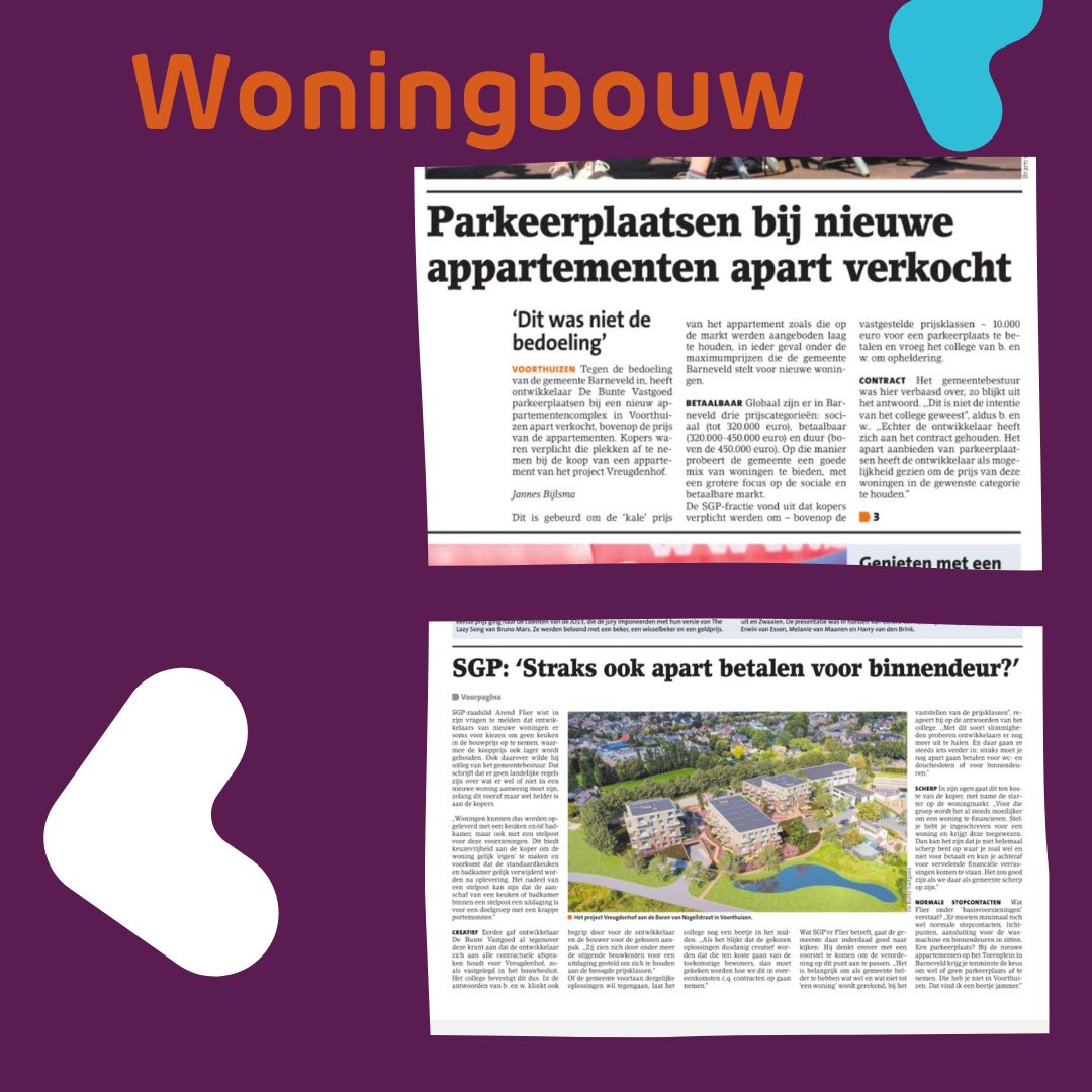 SGPJB's tweet image. WONINGBOUW|  Goed dat @SGPBarneveld hier aandacht voor vraagt! Woningen moeten betaalbaar en compleet worden opgeleverd.