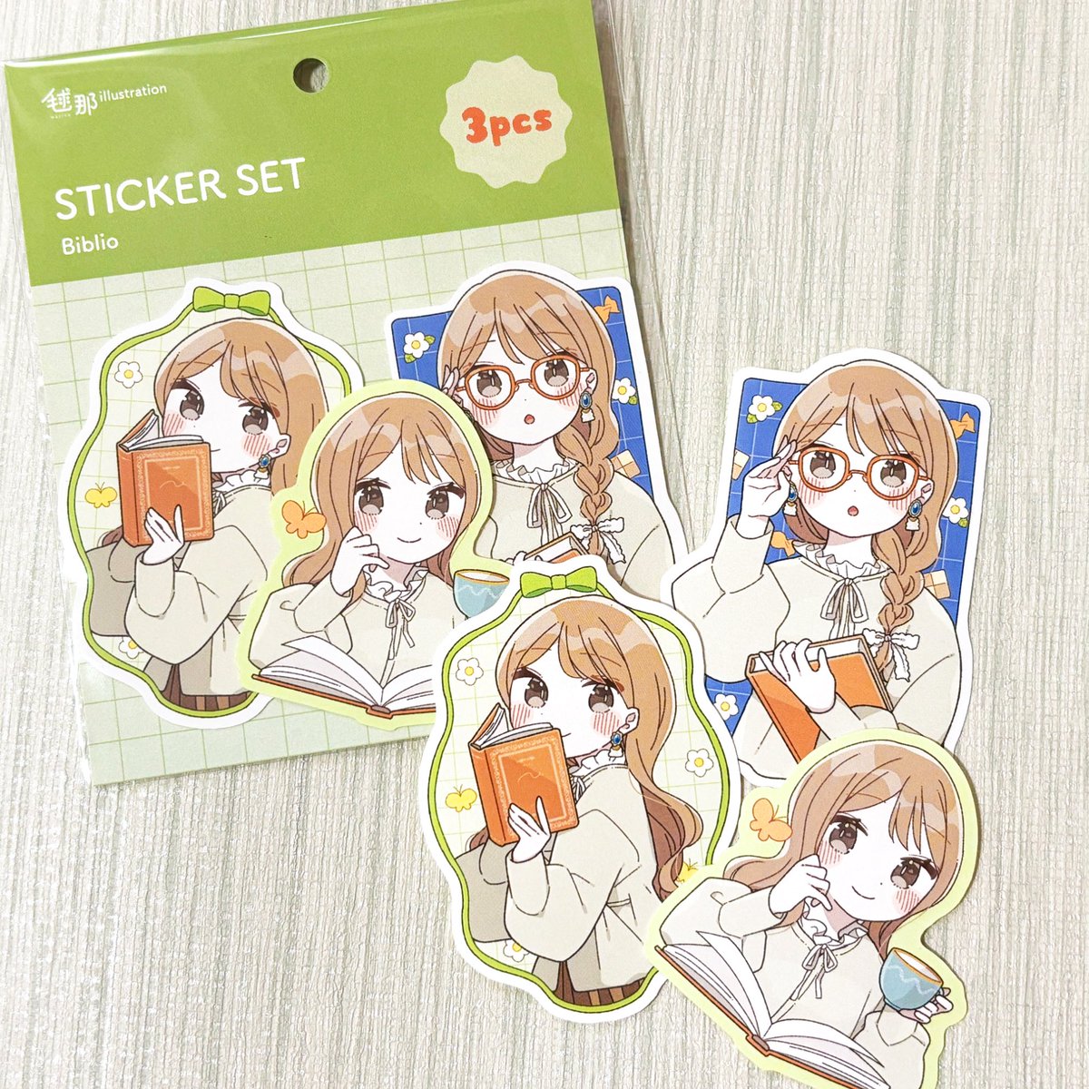 「𝗚𝗢𝗢𝗗𝗦⌇大人気!3枚セットのステッカーセットパッケージごとコレクシ」|毬那🌸LINE着せかえ発売のイラスト