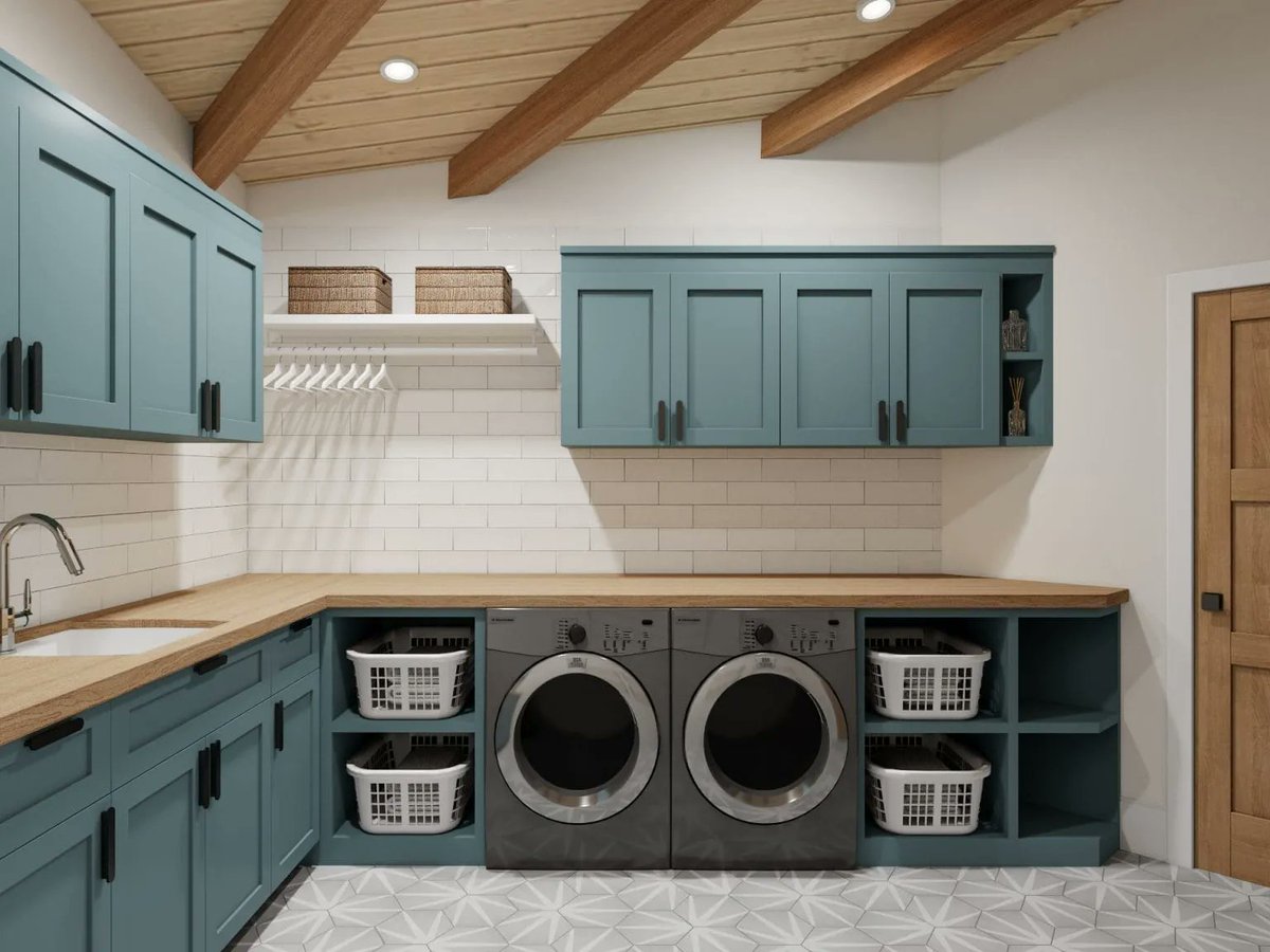 SerenesSpaces's tweet photo. Turn your laundry room into a stylish &amp; functional space! 🧺 Top ideas: smart storage solutions, moisture-resistant materials, bold colors, built-in ironing boards &amp; multifunctional layouts. Even small spaces can shine with creative organization! #HomeDecor #LaundryRoomGoals https://t.co/L2btF9wn0J