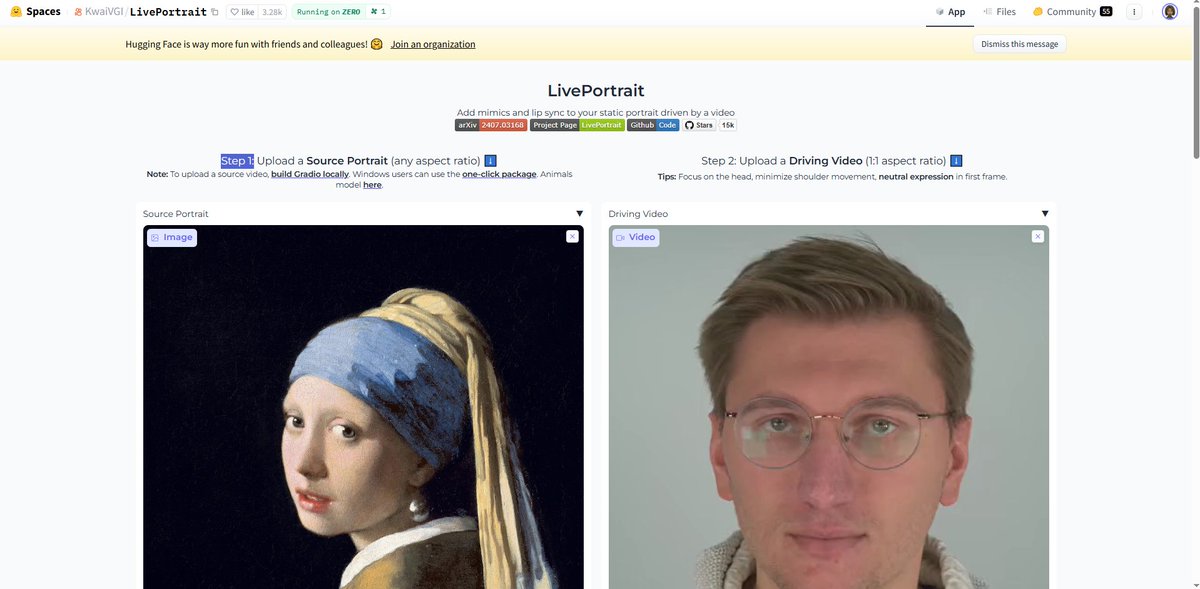 Observe61128581's tweet photo. AI Starter Kit course: A simple live portrait by Live Portrait AI. #ALX_AI #liveportrait https://t.co/VOfjGiDKjE