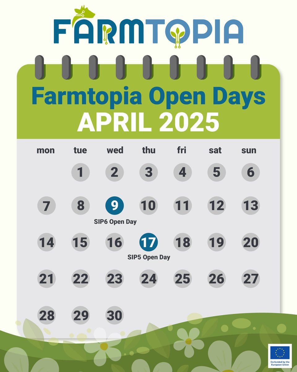 Reminder about Farmtopia's Open Days in April! 

There are two dates to keep in mind: the 9th of April (this Thursday) and the 17th of April!

For more details, check out our previous posts!