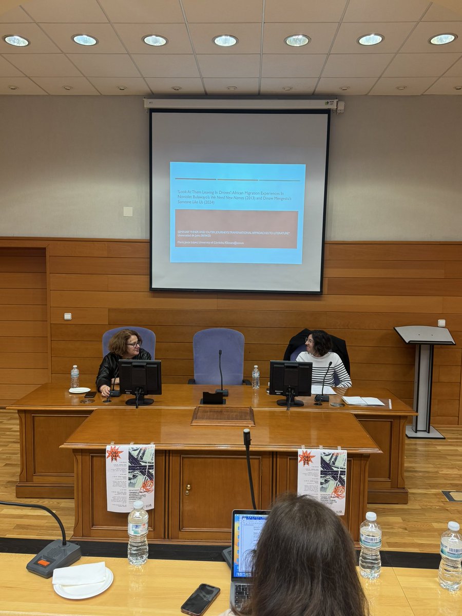 And to close this wonderful seminar, Dr Maria Jesus López Sánchez-Vizcaíno shares her research on the ‘migrant turn’ with her paper “‘Look at them leaving in droves’: African migration in NoViolet Buñawayo’s We Need New Names and Diane Mengestu’s Someone Like Us”.