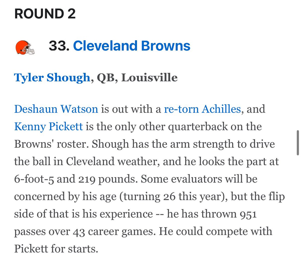 ESPN Cleveland (@espncleveland) on Twitter photo .<a href="/MelKiperESPN/">Mel Kiper Jr.</a> just dropped his new mock draft….
Thoughts on his two picks for the Browns 👀👀👀👀 .<a href="/MelKiperESPN/">Mel Kiper Jr.</a> just dropped his new mock draft….
Thoughts on his two picks for the Browns 👀👀👀👀