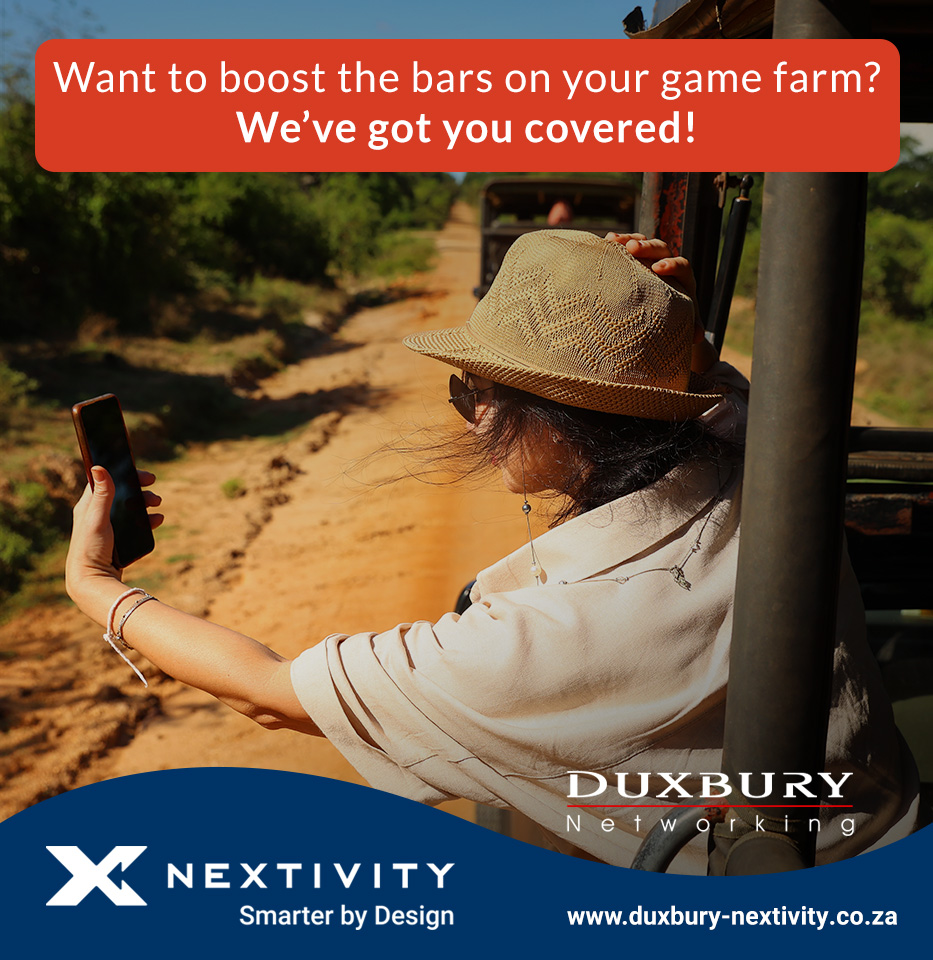 dux_net's tweet image. Imagine seamless cellphonecell phoneconnectivity on your game farm. Nextivity offers cost-effective cellular coverage solutions.

If you are ready to raise your bars,  email info@duxbury-nextivity.co.za. 

*ICASA and Network Operator approved.

#nextivity #duxbury  #ICASA #CelFi
